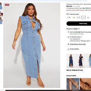 Tallahassee Denim Maxi Dress 2X